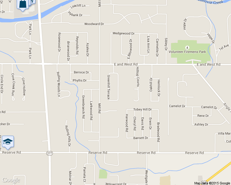 map of restaurants, bars, coffee shops, grocery stores, and more near 36 Greenhill Terrace in Buffalo