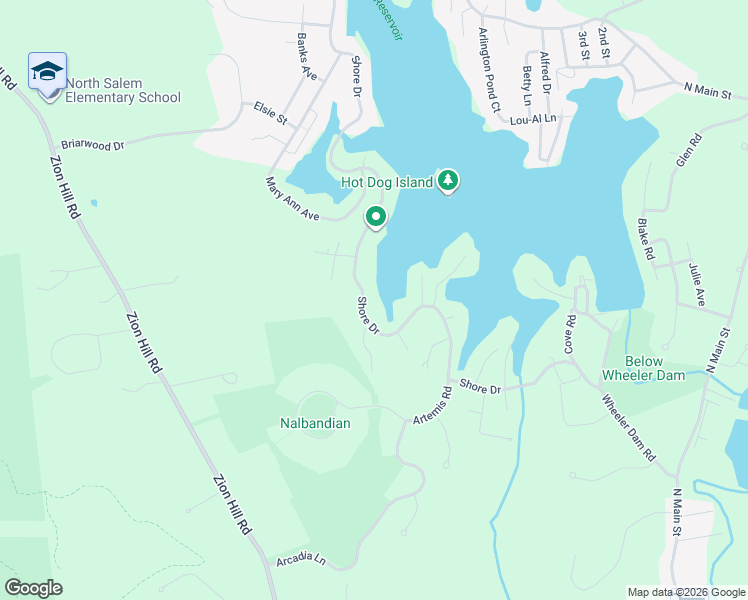 map of restaurants, bars, coffee shops, grocery stores, and more near 307 Shore Drive in Salem
