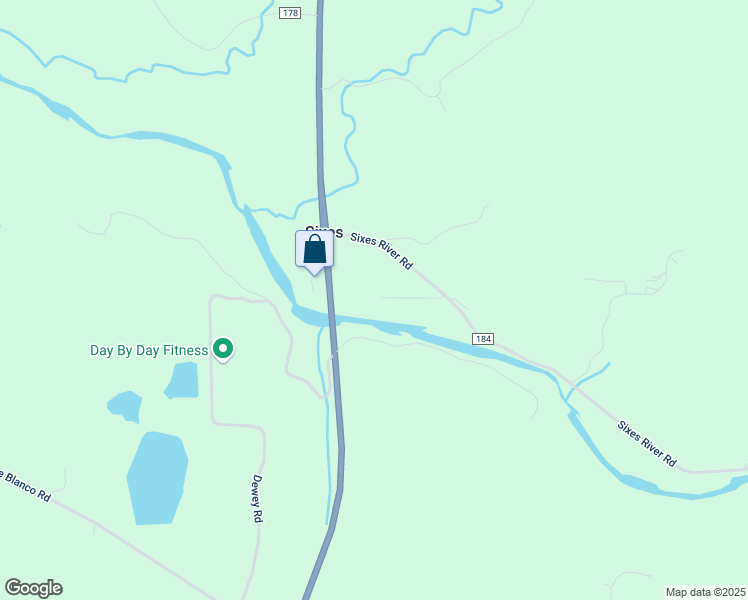 map of restaurants, bars, coffee shops, grocery stores, and more near 93316 Sixes River Road in Sixes