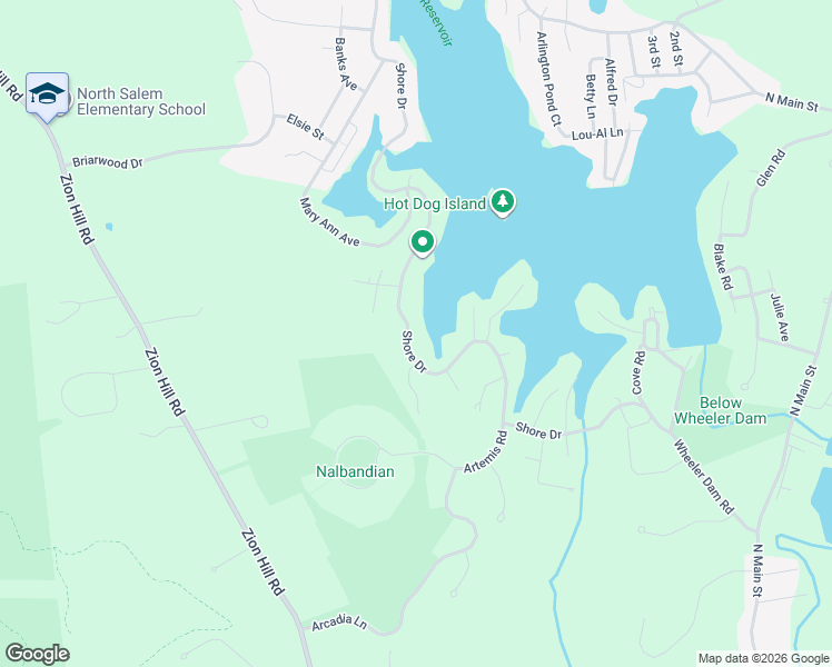 map of restaurants, bars, coffee shops, grocery stores, and more near 307 Shore Drive in Salem