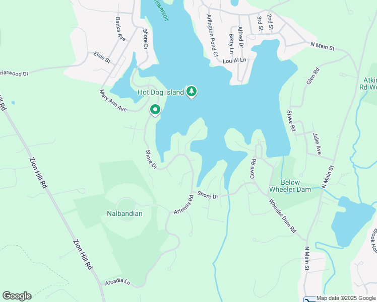 map of restaurants, bars, coffee shops, grocery stores, and more near 4 Island Road in Salem