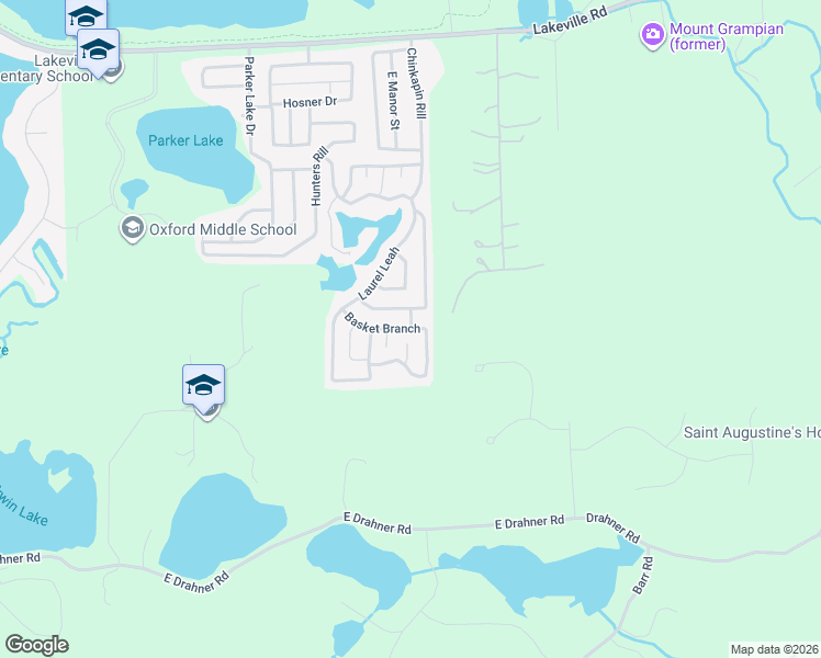 map of restaurants, bars, coffee shops, grocery stores, and more near 314 Basket Branch in Oakland County