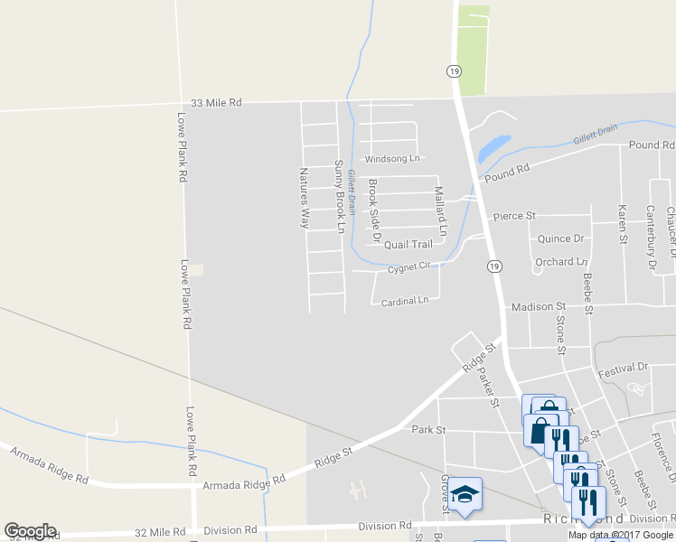 map of restaurants, bars, coffee shops, grocery stores, and more near 70273 Sunny Brook Lane in Richmond