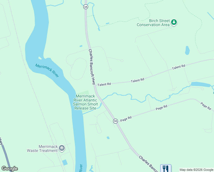 map of restaurants, bars, coffee shops, grocery stores, and more near 119 Charles Bancroft Highway in Litchfield