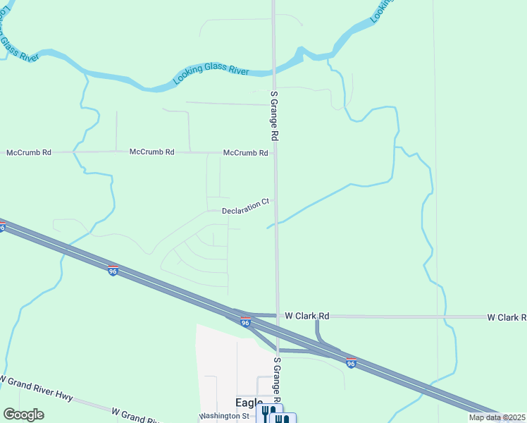 map of restaurants, bars, coffee shops, grocery stores, and more near 13784 South Grange Road in Eagle
