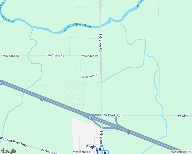 map of restaurants, bars, coffee shops, grocery stores, and more near 13784 South Grange Road in Eagle