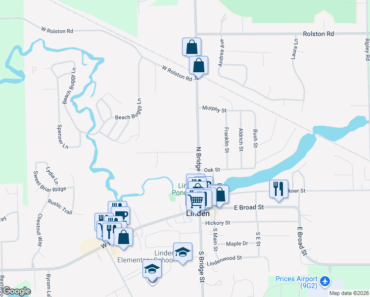 map of restaurants, bars, coffee shops, grocery stores, and more near 140 Blythe Avenue in Linden
