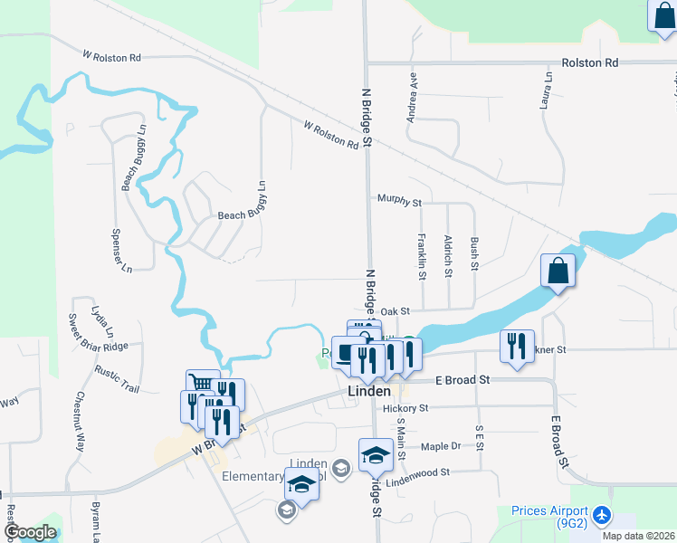 map of restaurants, bars, coffee shops, grocery stores, and more near 140 Blythe Ave in Linden
