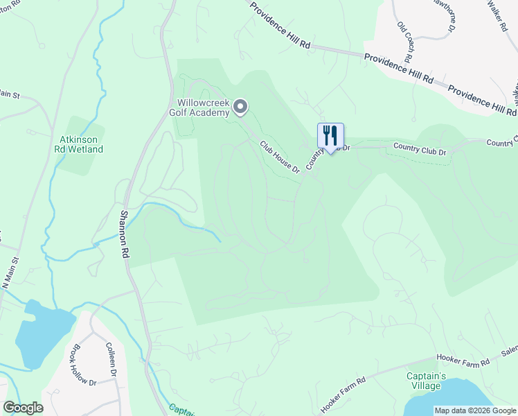 map of restaurants, bars, coffee shops, grocery stores, and more near 96 Country Club Drive in Atkinson