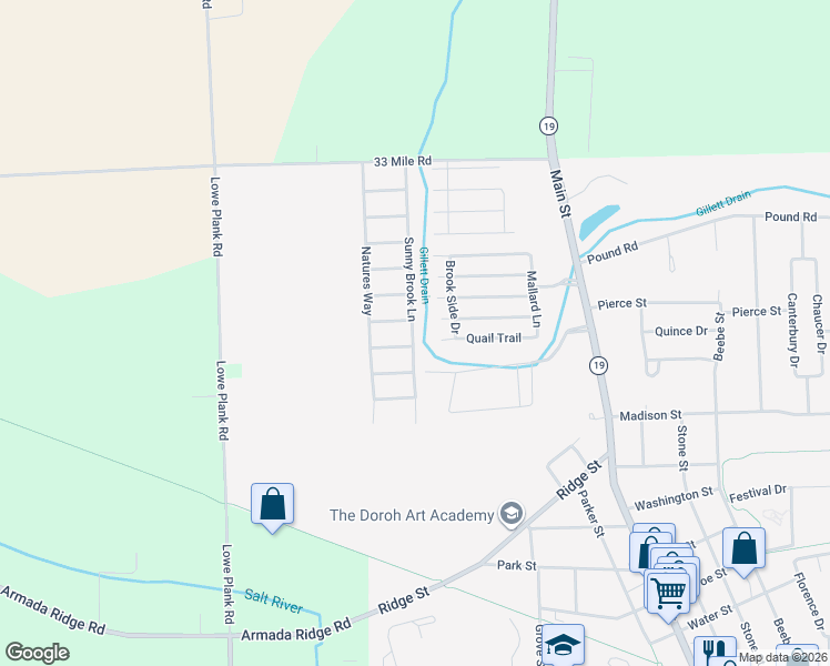 map of restaurants, bars, coffee shops, grocery stores, and more near 70273 Sunny Brook Lane in Richmond