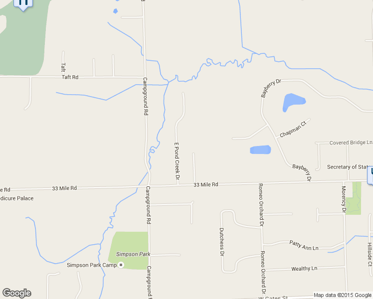 map of restaurants, bars, coffee shops, grocery stores, and more near 71326 East Pond Creek Drive in Macomb County