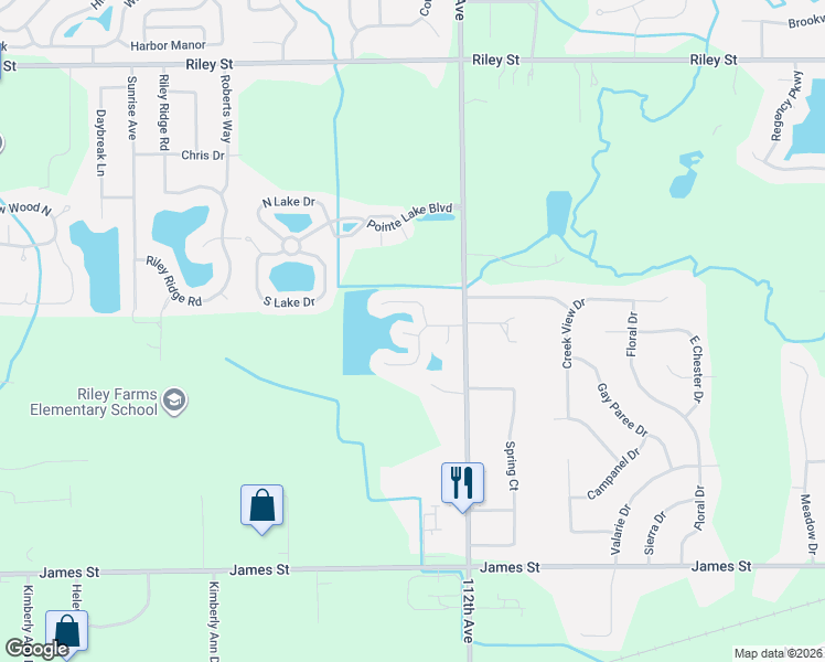 map of restaurants, bars, coffee shops, grocery stores, and more near 11304 Kingfisher Court in Holland