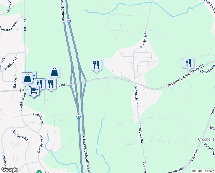 map of restaurants, bars, coffee shops, grocery stores, and more near 20 Morris Lane in Saratoga County