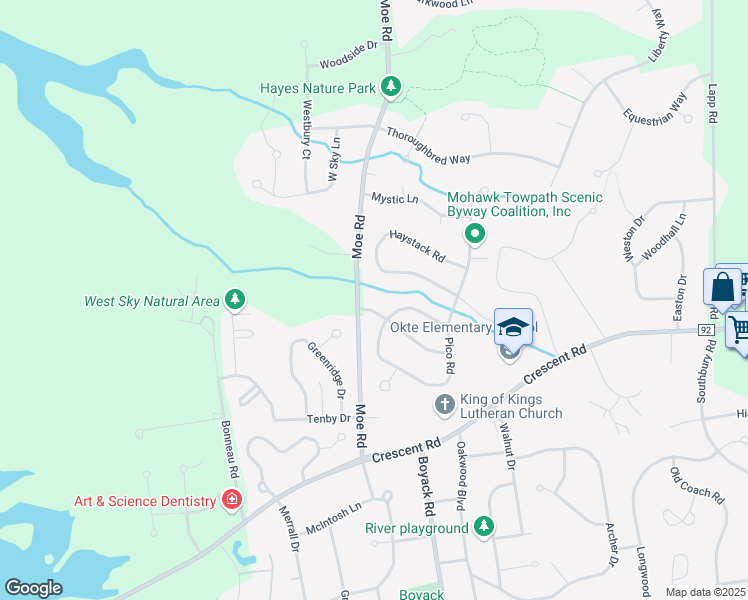 map of restaurants, bars, coffee shops, grocery stores, and more near 8 Sugarbush Road in Saratoga County