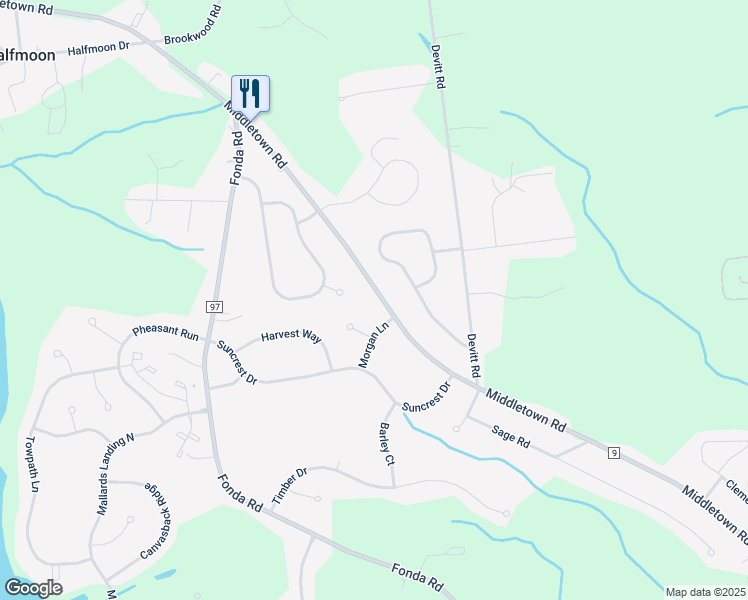 map of restaurants, bars, coffee shops, grocery stores, and more near 234 Middletown Road in Waterford