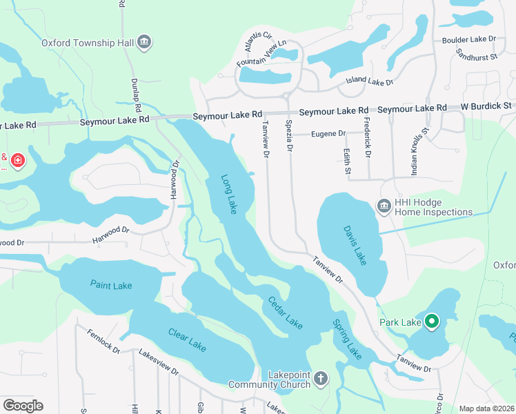 map of restaurants, bars, coffee shops, grocery stores, and more near 250 Tanview Drive in Oakland County