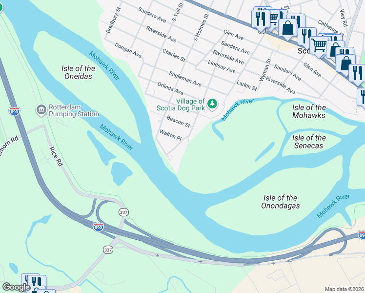 map of restaurants, bars, coffee shops, grocery stores, and more near 1005 Pleasantview Avenue in Glenville