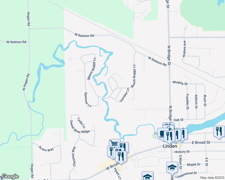 map of restaurants, bars, coffee shops, grocery stores, and more near 707 Middlesworth Drive in Linden