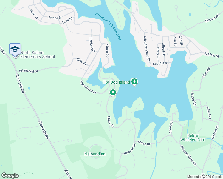 map of restaurants, bars, coffee shops, grocery stores, and more near 238 Shore Drive in Salem