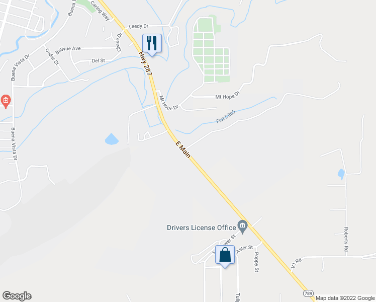 map of restaurants, bars, coffee shops, grocery stores, and more near 1036 East Main in Lander