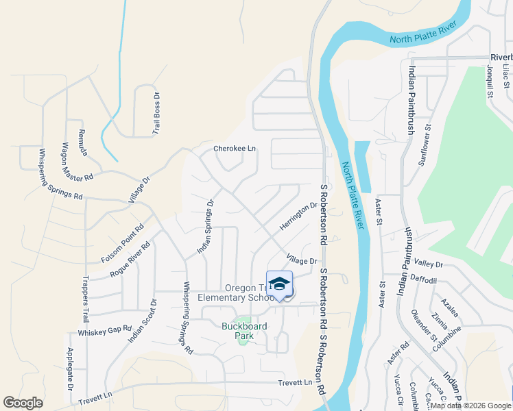 map of restaurants, bars, coffee shops, grocery stores, and more near 2910 Chippewa Trail in Casper