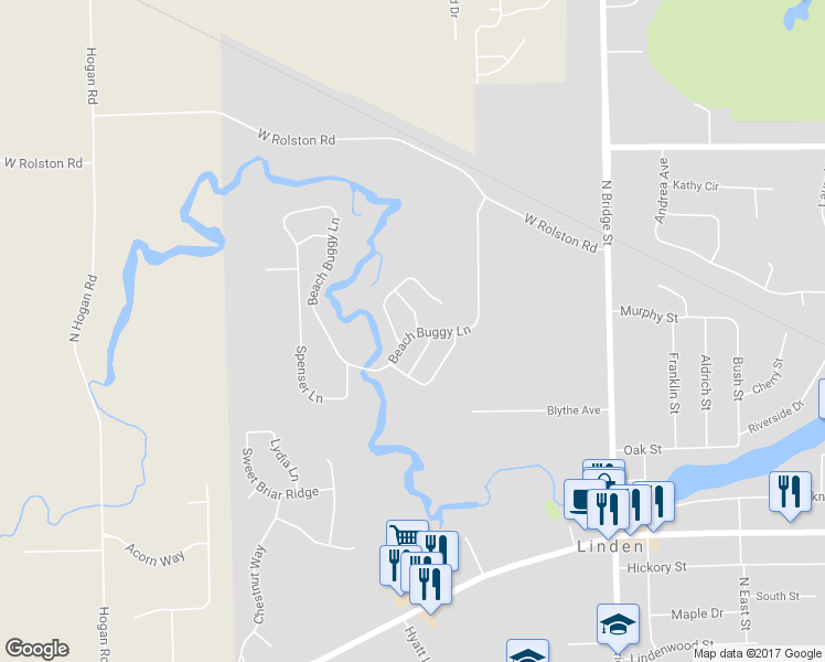 map of restaurants, bars, coffee shops, grocery stores, and more near 707 Middlesworth Drive in Linden