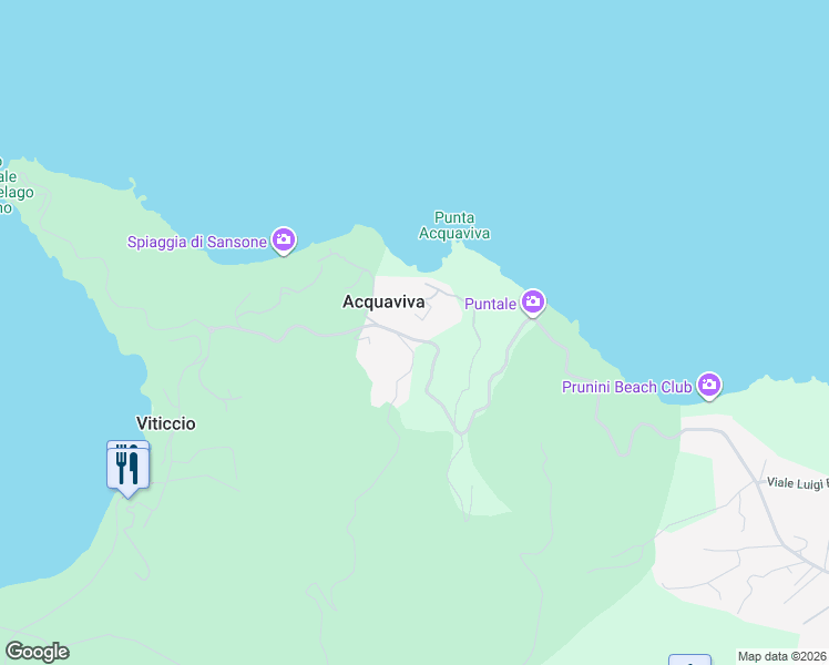 map of restaurants, bars, coffee shops, grocery stores, and more near 23 Via Ponte del Brogi Enfola Viticcio in Acquaviva