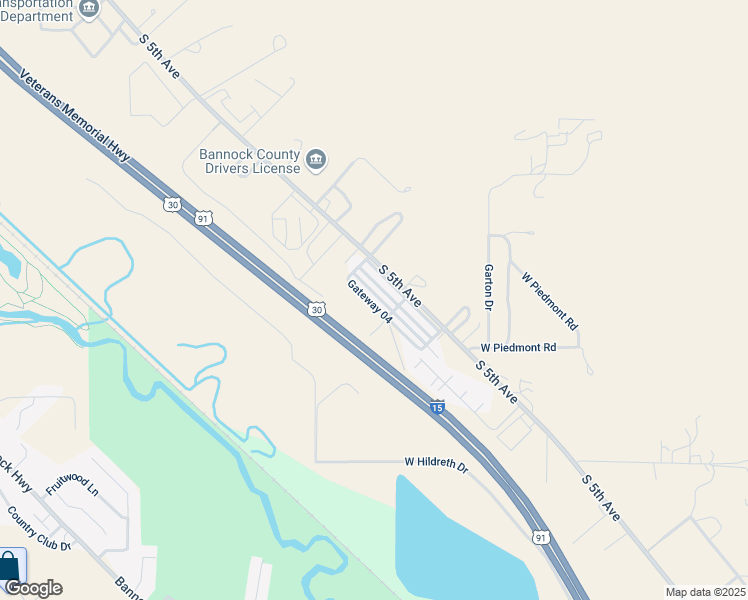 map of restaurants, bars, coffee shops, grocery stores, and more near 42 North Gateway Drive in Pocatello