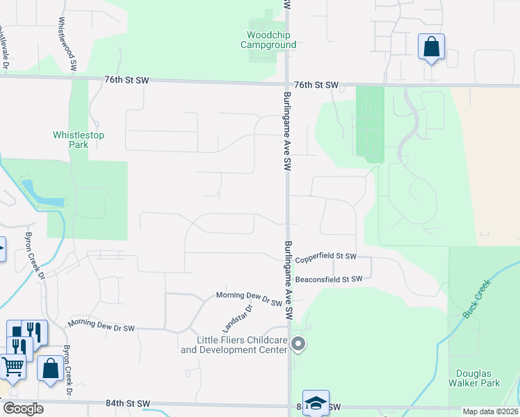 map of restaurants, bars, coffee shops, grocery stores, and more near 1668 Kingsland Drive in Byron Center