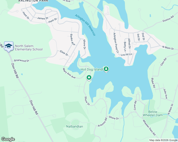 map of restaurants, bars, coffee shops, grocery stores, and more near 238 Shore Drive in Salem