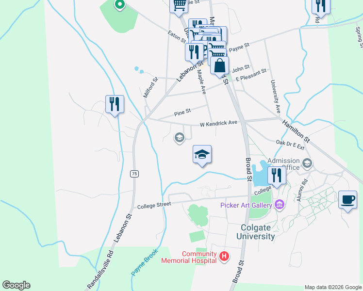map of restaurants, bars, coffee shops, grocery stores, and more near 47 West Kendrick Avenue in Hamilton