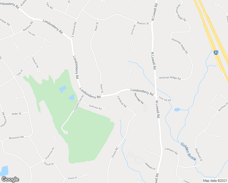 map of restaurants, bars, coffee shops, grocery stores, and more near 16 Londonderry Road in Windham