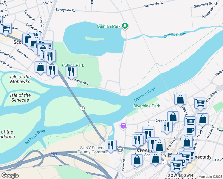 map of restaurants, bars, coffee shops, grocery stores, and more near 12 Schonowee Avenue in Scotia