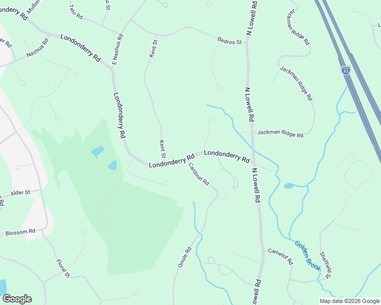 map of restaurants, bars, coffee shops, grocery stores, and more near 16 Londonderry Road in Windham