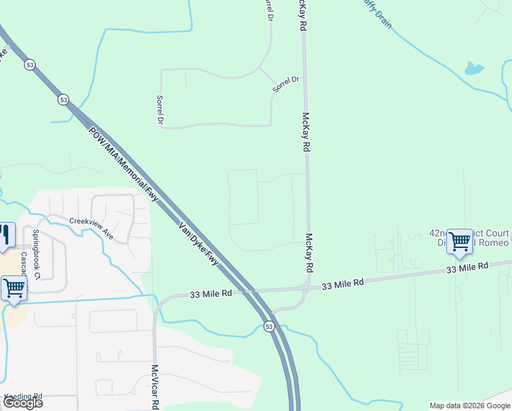 map of restaurants, bars, coffee shops, grocery stores, and more near 71621 Dolores Drive in Macomb County