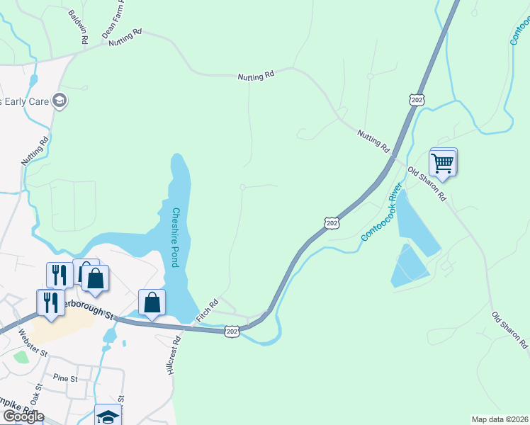 map of restaurants, bars, coffee shops, grocery stores, and more near 88 Fitch Road in Jaffrey