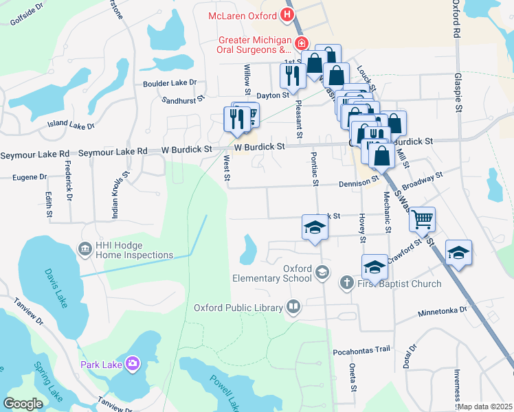 map of restaurants, bars, coffee shops, grocery stores, and more near 10 Jersey Street in Oakland County