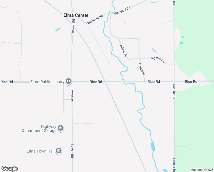 map of restaurants, bars, coffee shops, grocery stores, and more near 1200 Rice Road in Elma Center