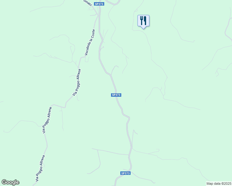map of restaurants, bars, coffee shops, grocery stores, and more near 111 Via del Poggio in Provincia di Perugia
