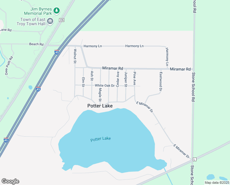 map of restaurants, bars, coffee shops, grocery stores, and more near N9139 Cedar Avenue in East Troy