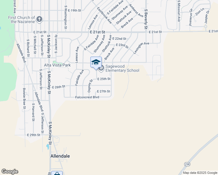 map of restaurants, bars, coffee shops, grocery stores, and more near 1731 East 26th Street in Casper
