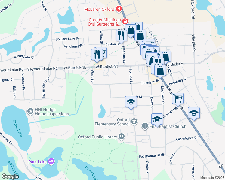map of restaurants, bars, coffee shops, grocery stores, and more near 10 Jersey Street in Oakland County