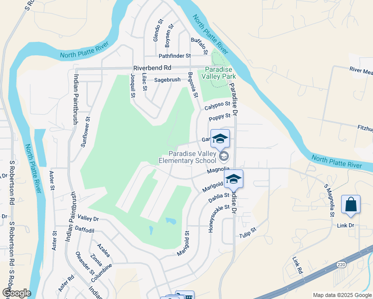 map of restaurants, bars, coffee shops, grocery stores, and more near 60 Magnolia in Casper