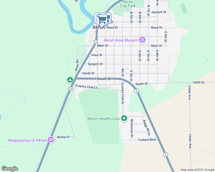 map of restaurants, bars, coffee shops, grocery stores, and more near 201-299 Country Club Lane in Akron