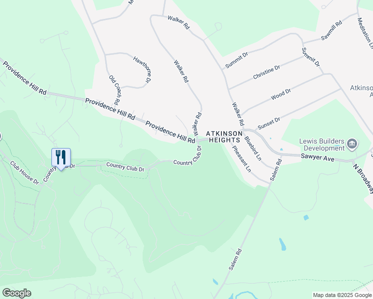 map of restaurants, bars, coffee shops, grocery stores, and more near 2-94 Country Club Drive in Atkinson