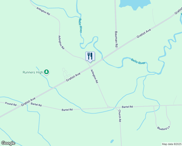 map of restaurants, bars, coffee shops, grocery stores, and more near 2618 Arlington Road in Columbus