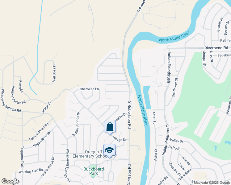 map of restaurants, bars, coffee shops, grocery stores, and more near 6409 Painted Horse Trail in Casper