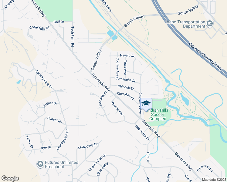 map of restaurants, bars, coffee shops, grocery stores, and more near 4925-4935 Chinook St in Pocatello