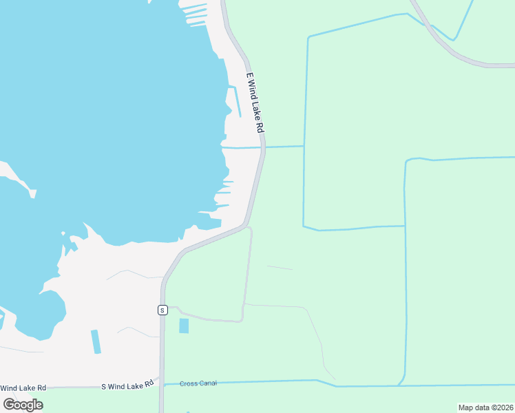 map of restaurants, bars, coffee shops, grocery stores, and more near 7623 East Wind Lake Road in Wind Lake