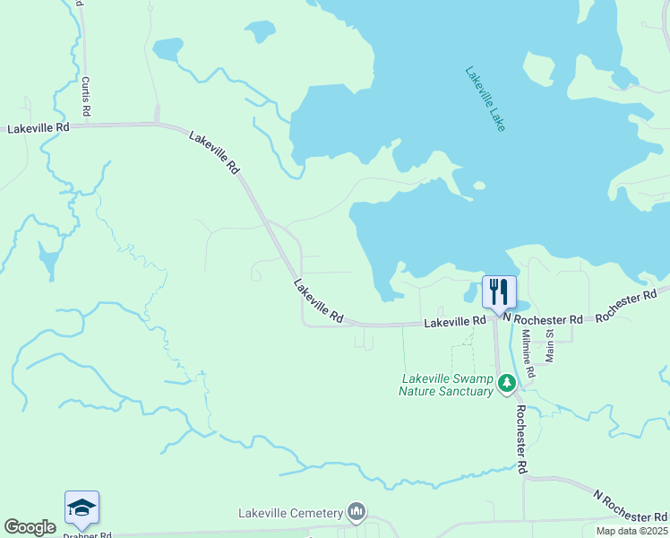 map of restaurants, bars, coffee shops, grocery stores, and more near 781 Windy Fields in Leonard